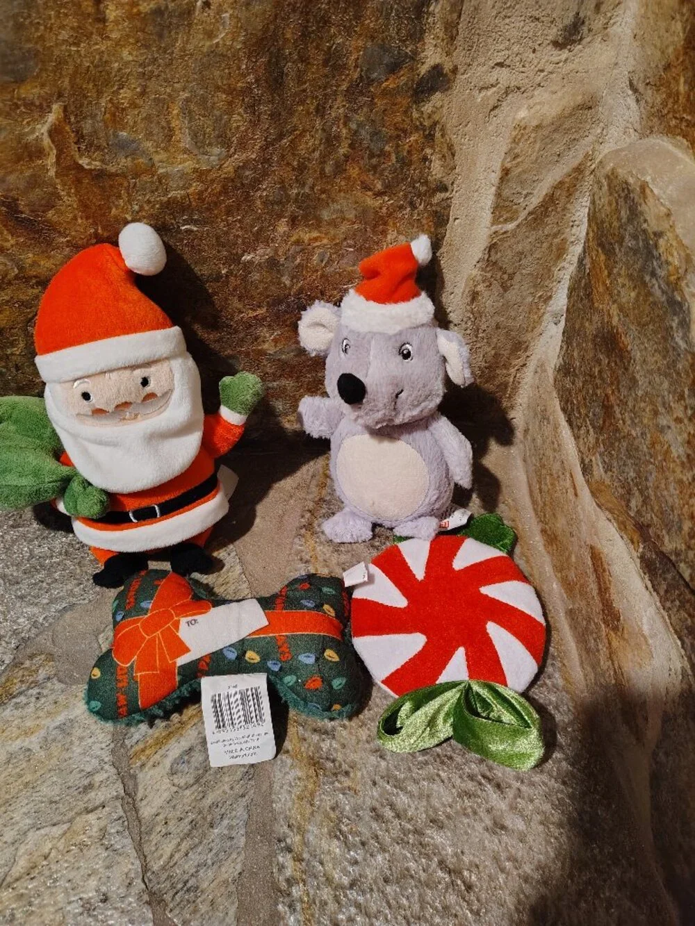 Lot of 4 Dog Christmas Toys Santa